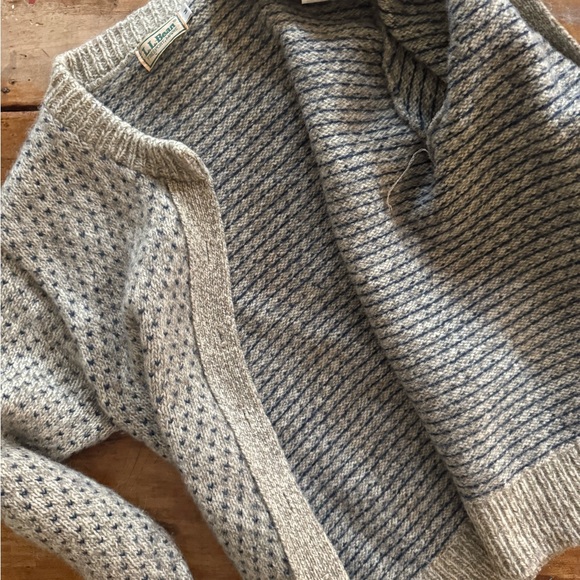 Vintage LL BEAN grey Knit Cardigan Sweater - Picture 6 of 10